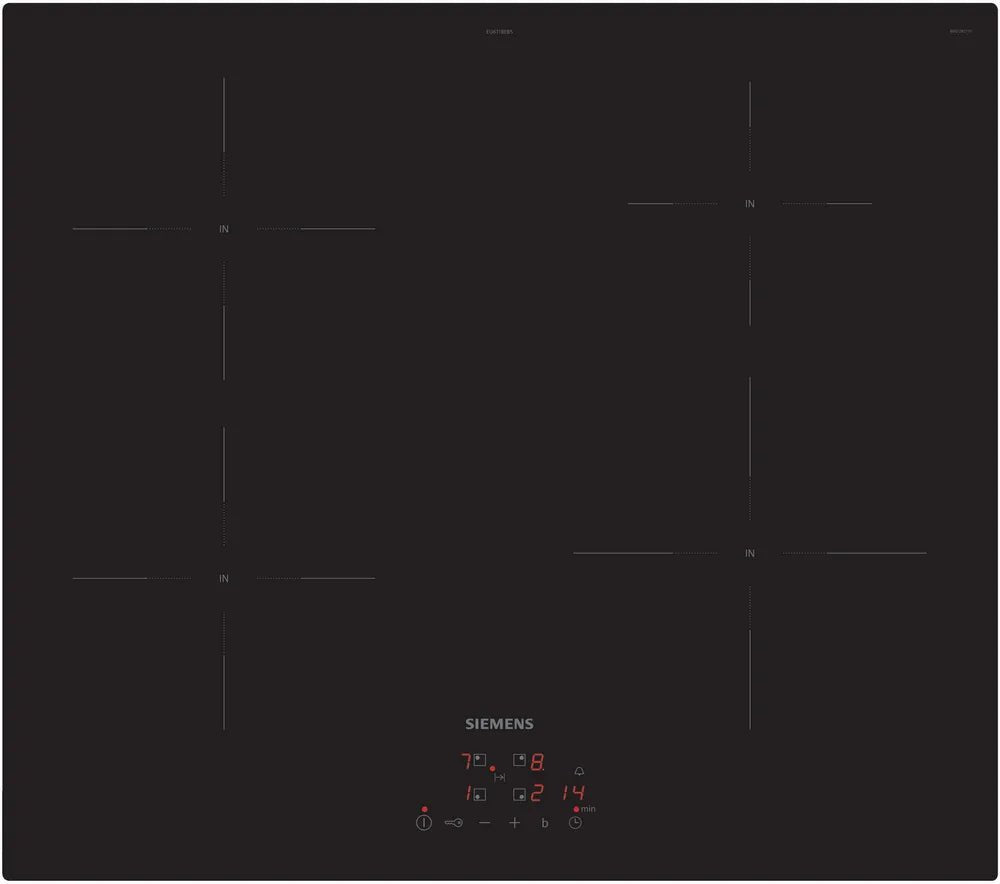 Siemens EU611BEB5E iQ100 60cm Induction Hob Black Glass - Araco Interiors