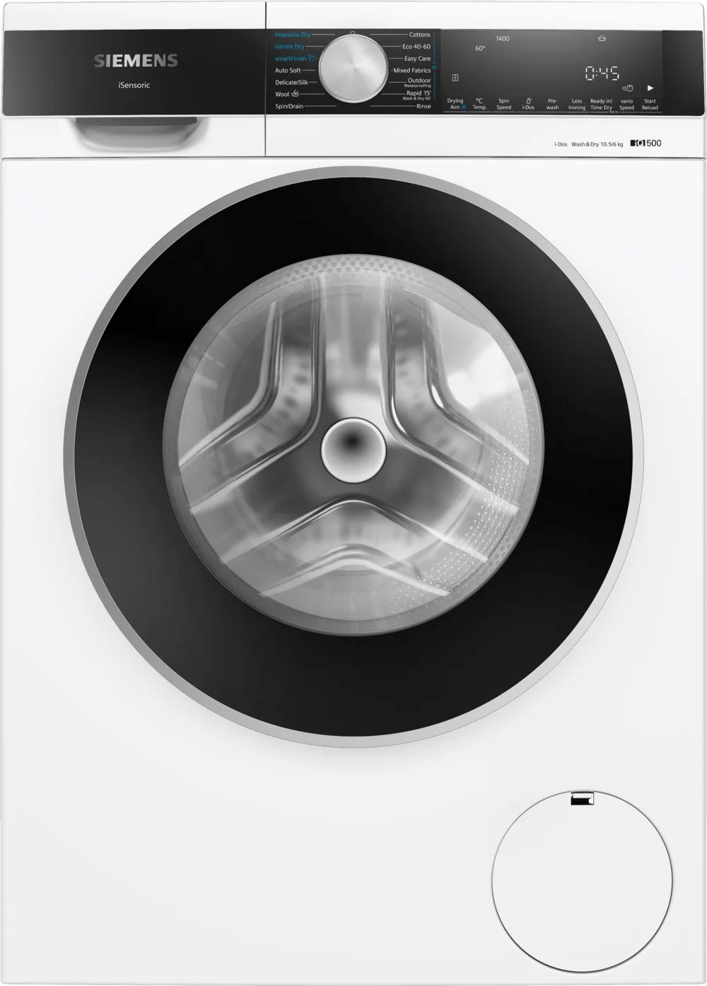 Siemens WN54G1A1GB iQ500 10.5kg/6kg Freestanding Washer Dryer White - Araco Interiors