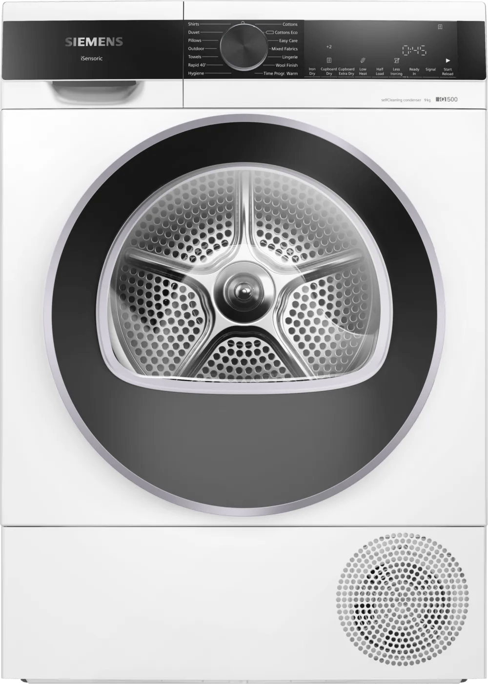 Siemens WQ45G209GB iQ500 Heat Pump 9kg Freestanding Tumble Dryer White - Araco Interiors