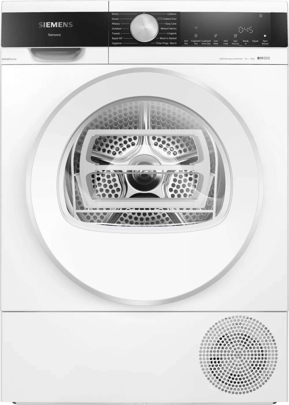 Siemens WQ45G2D2GB iQ500 Heat Pump 9kg Freestanding Tumble Dryer White - Araco Interiors