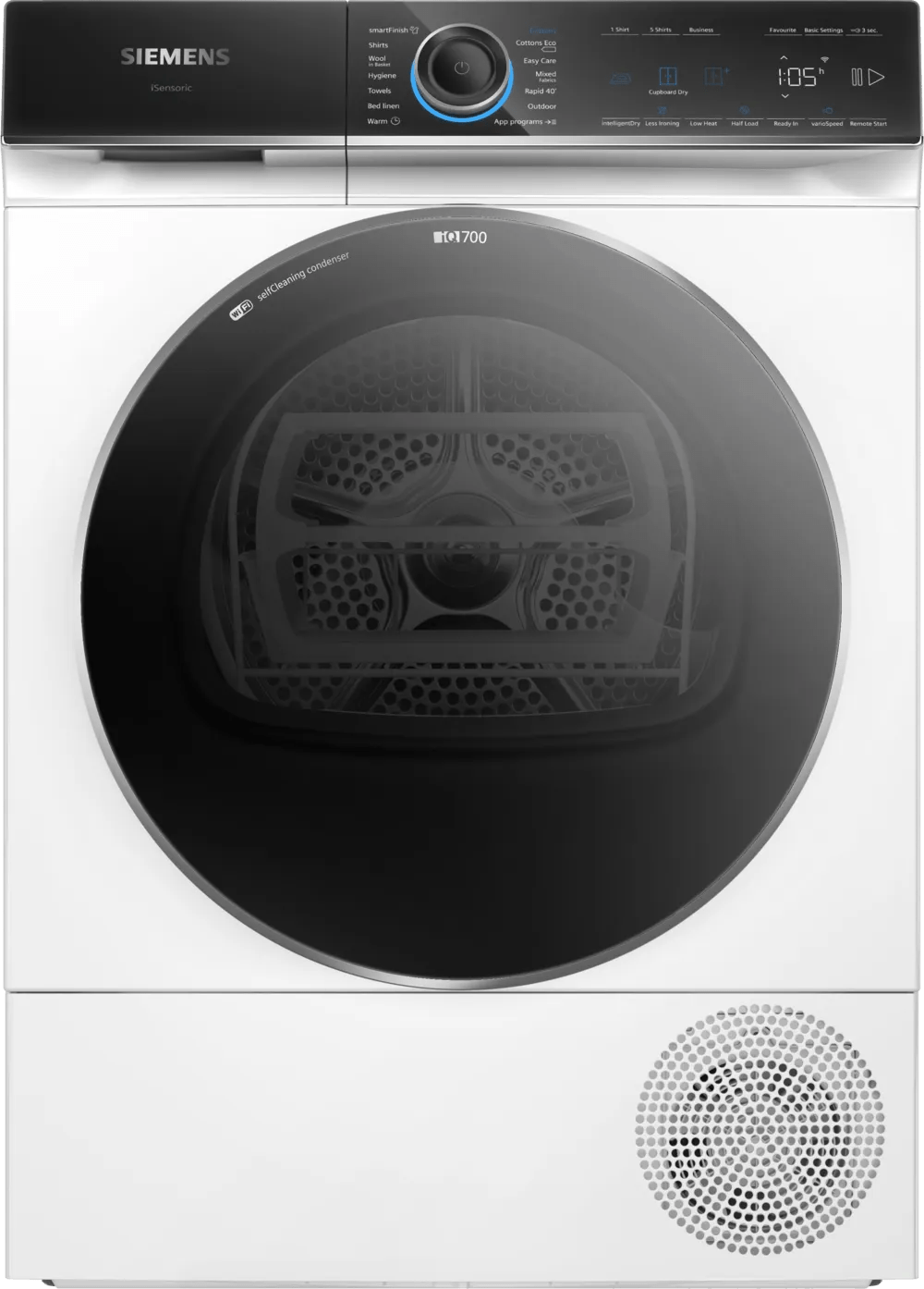 Siemens WQ46B2C9GB iQ700 Heat Pump 9kg Freestanding Tumble Dryer White - Araco Interiors