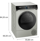Siemens WQ46B2CXGB iQ700 Heat Pump 9kg Freestanding Tumble Dryer Silver inox - Araco Interiors