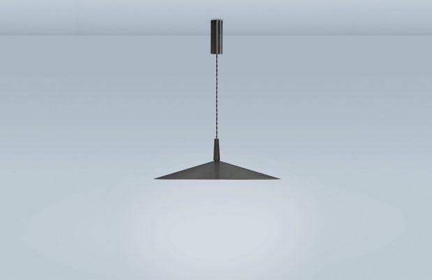 CTO Lighting Tinto - Medium - Flex - DALI-B Pendant Light bronze shade and black silk braided flex-0