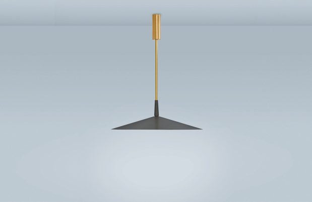 CTO Lighting Tinto - Medium - Rod Pendant Light bronze shade and satin brass details-0