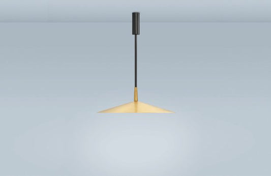 CTO Lighting Tinto - Medium - Rod Pendant Light satin brass shade and bronze details-0