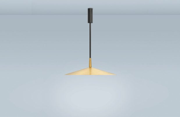 CTO Lighting Tinto - Medium - Rod - DALI-A Pendant Light satin brass shade and bronze details-0