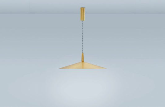 CTO Lighting Tinto - Medium - Flex - DALI-B Pendant Light satin brass shade and black silk braided flex-0